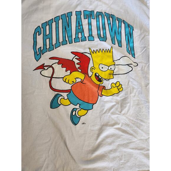 Vintage The Simpsons China Town White Tee Shirt - Picture 2 of 6